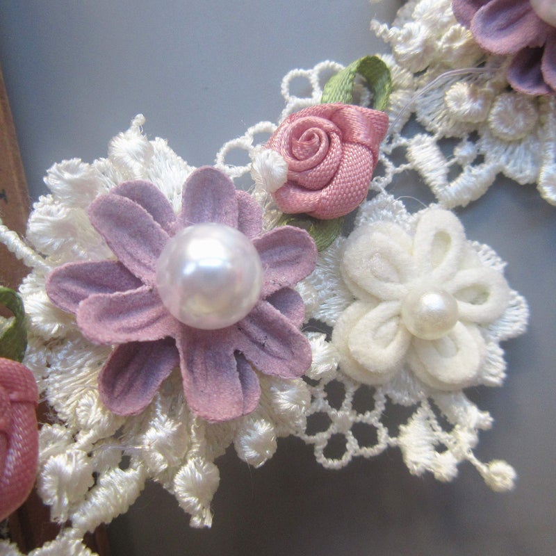BOGZON 1 Yard Elegant Vintage Style Apricot Polyester Lace Flower Pearl Beads Ribbon Trim in 5.5 cm Width for Wedding Decoration - Image 4